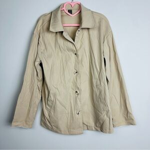 SHEIN Light Tan Button Trench Jacket Size Small
